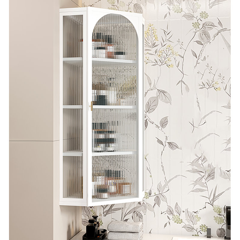 Rebrilliant Naziha Glass Wall Bathroom Cabinet | Wayfair